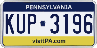 PA license plate KUP3196