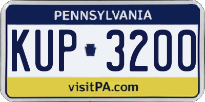 PA license plate KUP3200