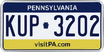 PA license plate KUP3202