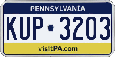 PA license plate KUP3203