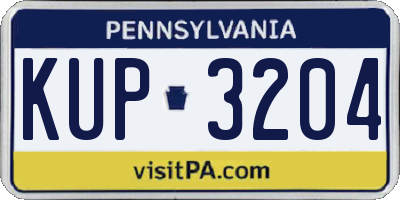 PA license plate KUP3204
