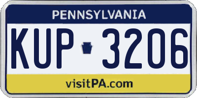 PA license plate KUP3206