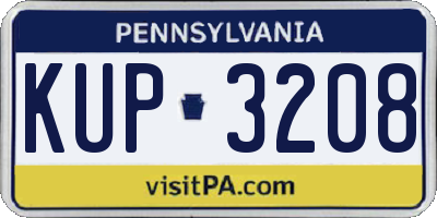 PA license plate KUP3208