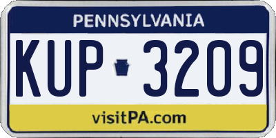 PA license plate KUP3209