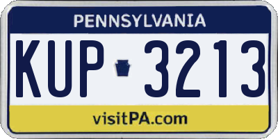 PA license plate KUP3213