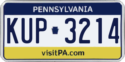 PA license plate KUP3214