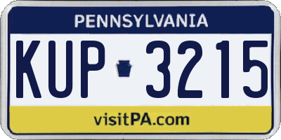 PA license plate KUP3215
