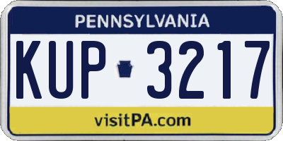 PA license plate KUP3217