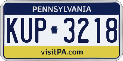 PA license plate KUP3218