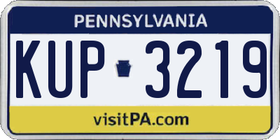 PA license plate KUP3219