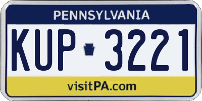 PA license plate KUP3221