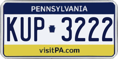 PA license plate KUP3222
