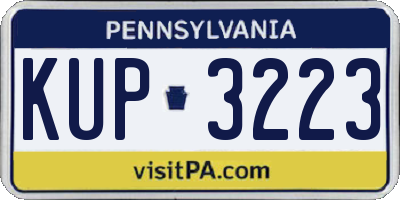 PA license plate KUP3223