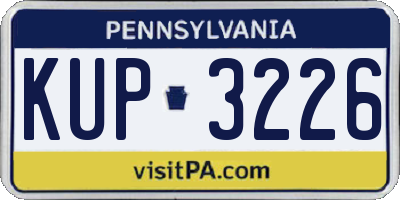 PA license plate KUP3226