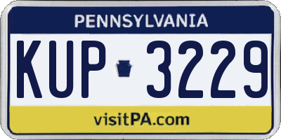 PA license plate KUP3229