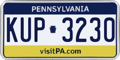 PA license plate KUP3230