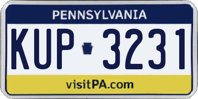 PA license plate KUP3231