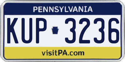 PA license plate KUP3236