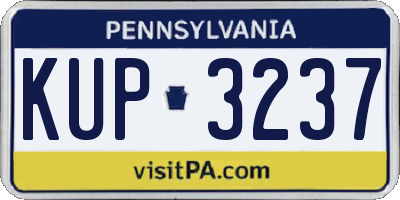 PA license plate KUP3237