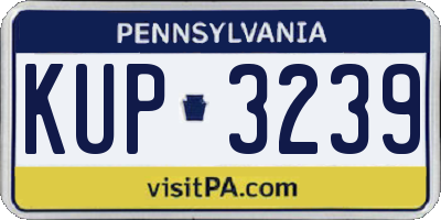 PA license plate KUP3239