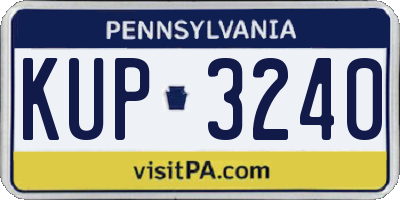 PA license plate KUP3240