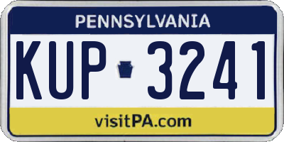 PA license plate KUP3241