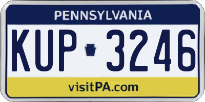 PA license plate KUP3246