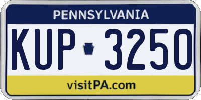 PA license plate KUP3250