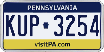 PA license plate KUP3254