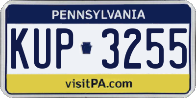 PA license plate KUP3255