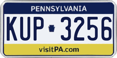 PA license plate KUP3256