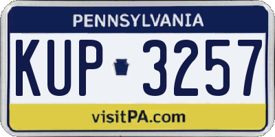 PA license plate KUP3257