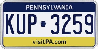 PA license plate KUP3259