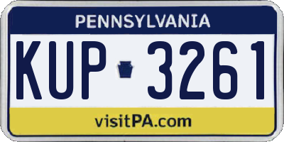 PA license plate KUP3261