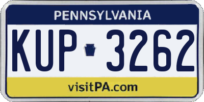 PA license plate KUP3262
