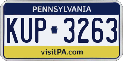 PA license plate KUP3263