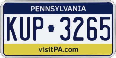 PA license plate KUP3265