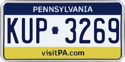 PA license plate KUP3269