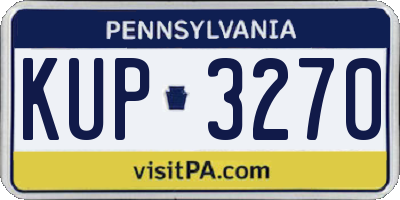 PA license plate KUP3270