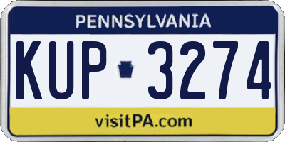 PA license plate KUP3274