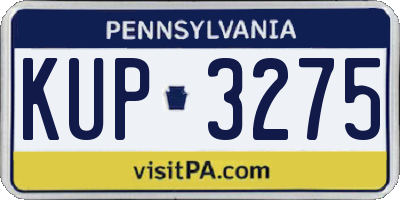 PA license plate KUP3275