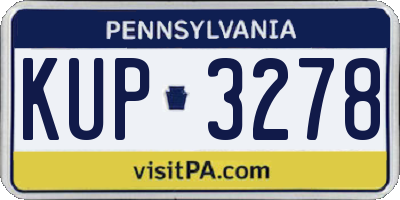 PA license plate KUP3278