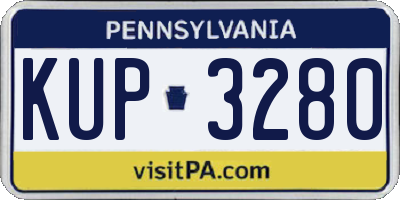 PA license plate KUP3280