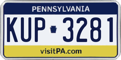 PA license plate KUP3281