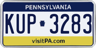 PA license plate KUP3283