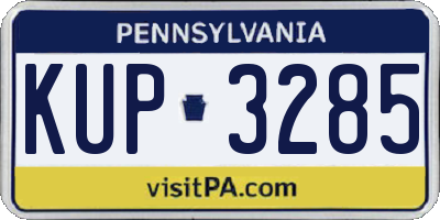 PA license plate KUP3285