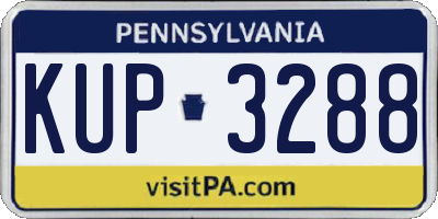 PA license plate KUP3288