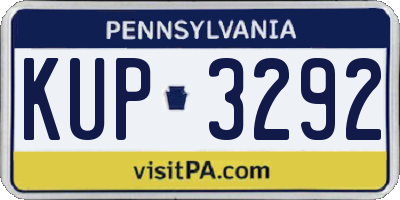 PA license plate KUP3292