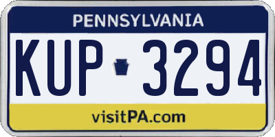 PA license plate KUP3294