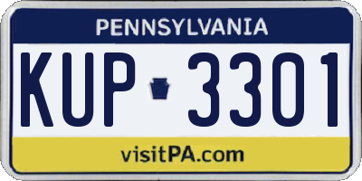 PA license plate KUP3301